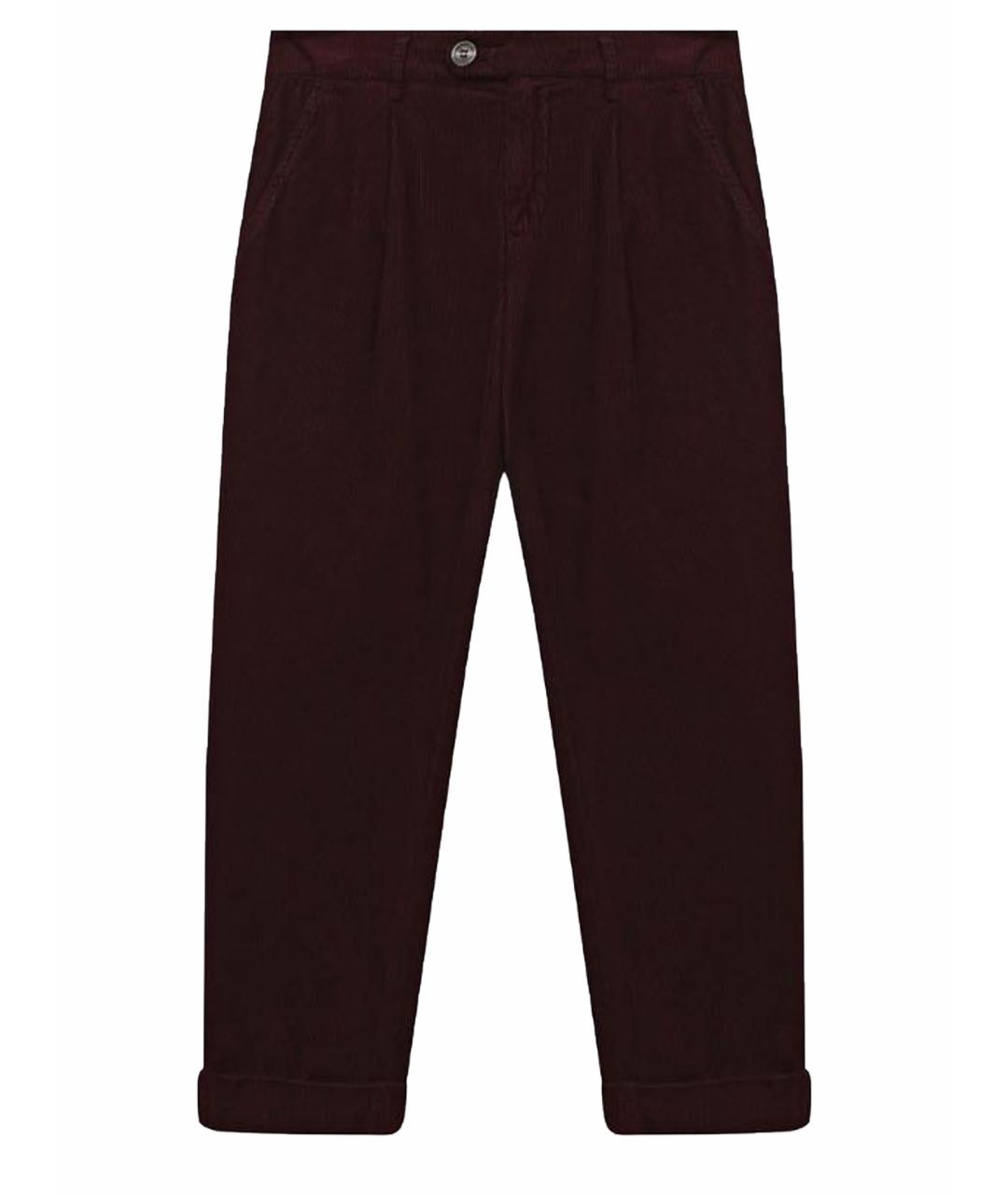 BRUNELLO CUCINELLI Бордовые хлопковые брюки и шорты, фото 1