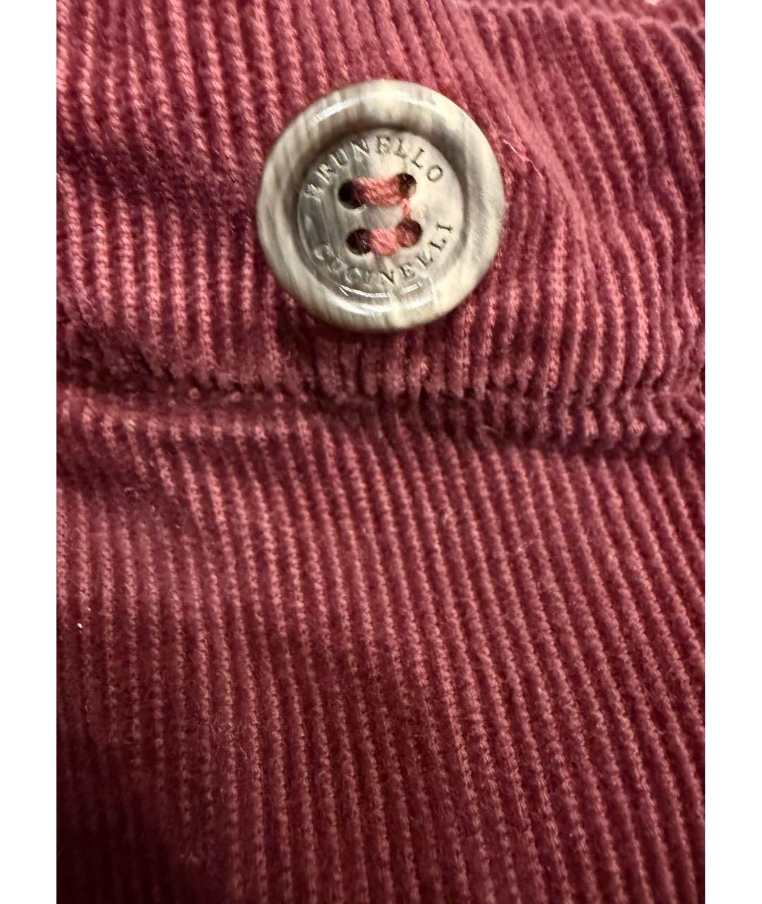 BRUNELLO CUCINELLI Бордовые хлопковые брюки и шорты, фото 6