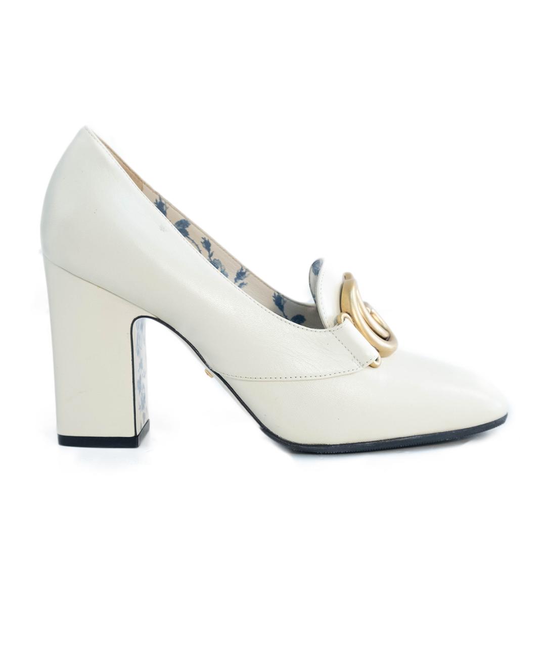 GUCCI Белые кожаные туфли, фото 1