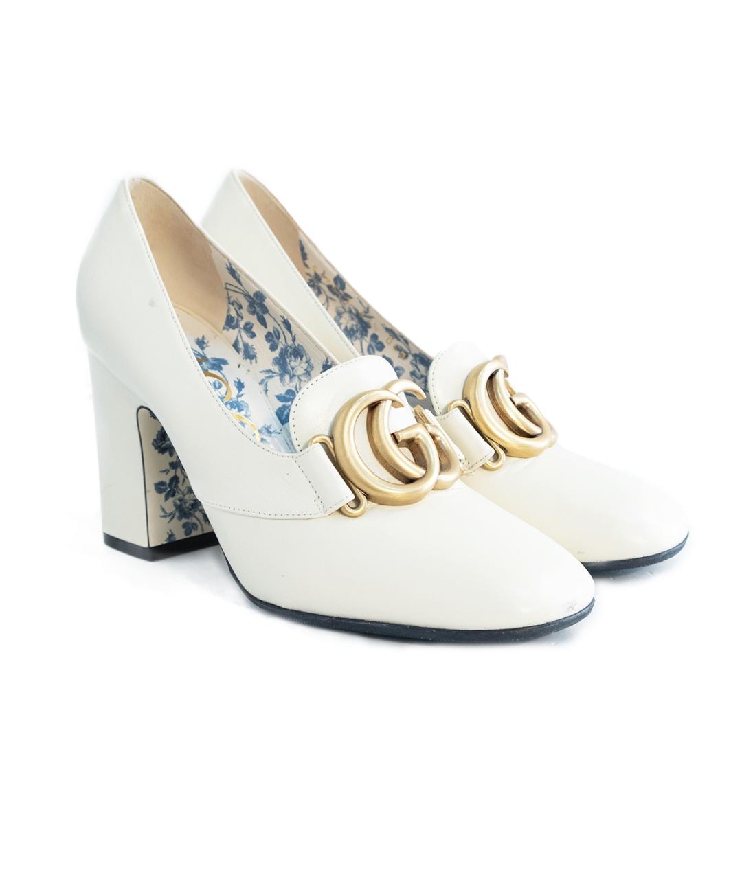 GUCCI Белые кожаные туфли, фото 2