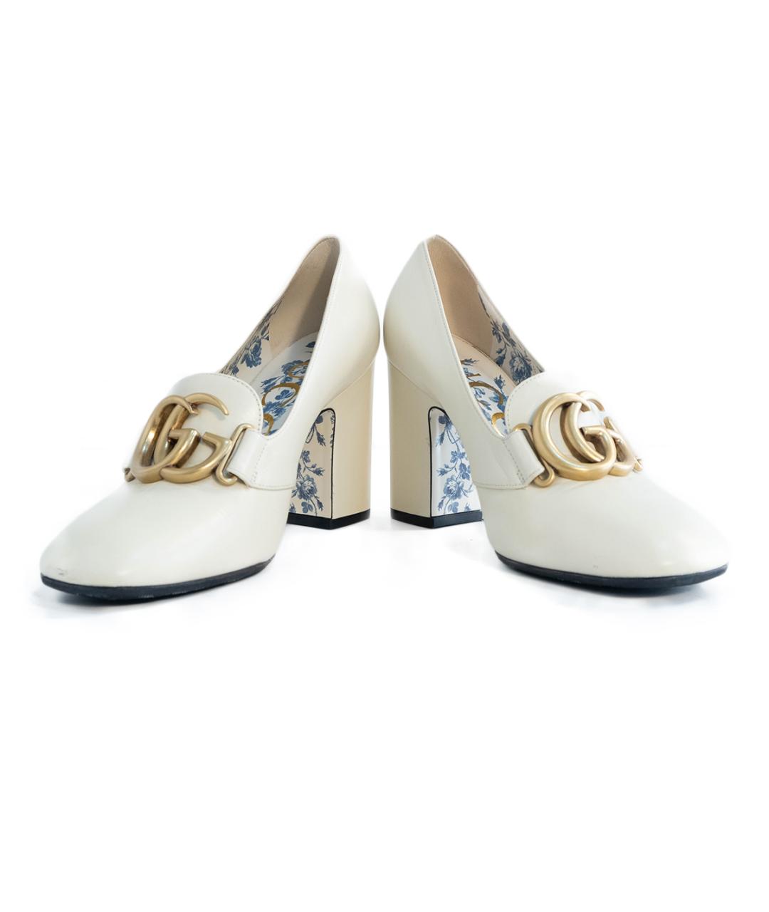 GUCCI Белые кожаные туфли, фото 4