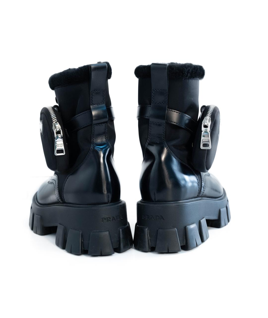 PRADA Черные кожаные ботинки, фото 5