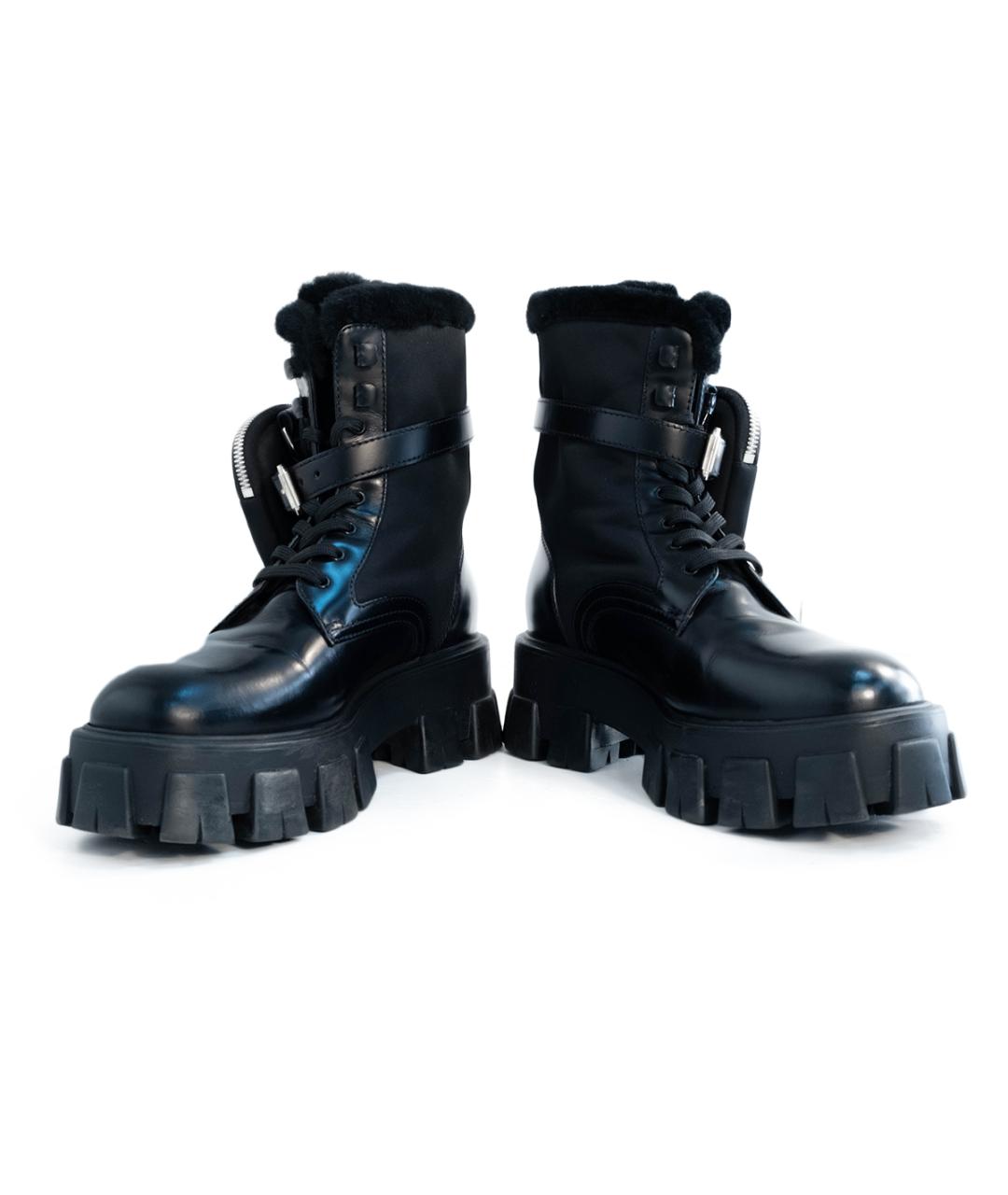 PRADA Черные кожаные ботинки, фото 4