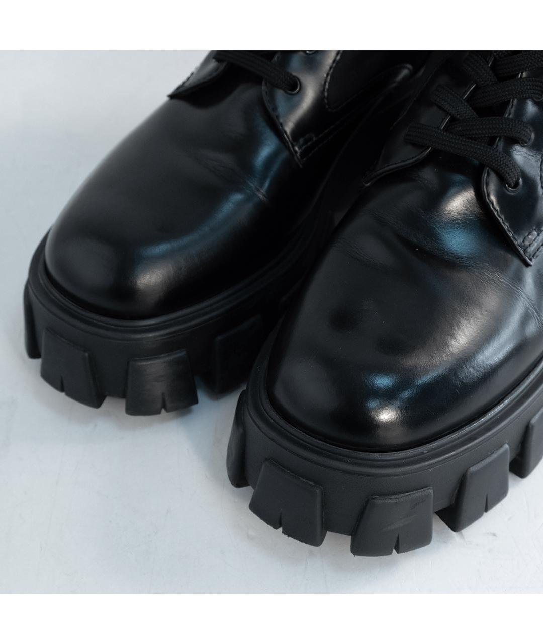 PRADA Черные кожаные ботинки, фото 3