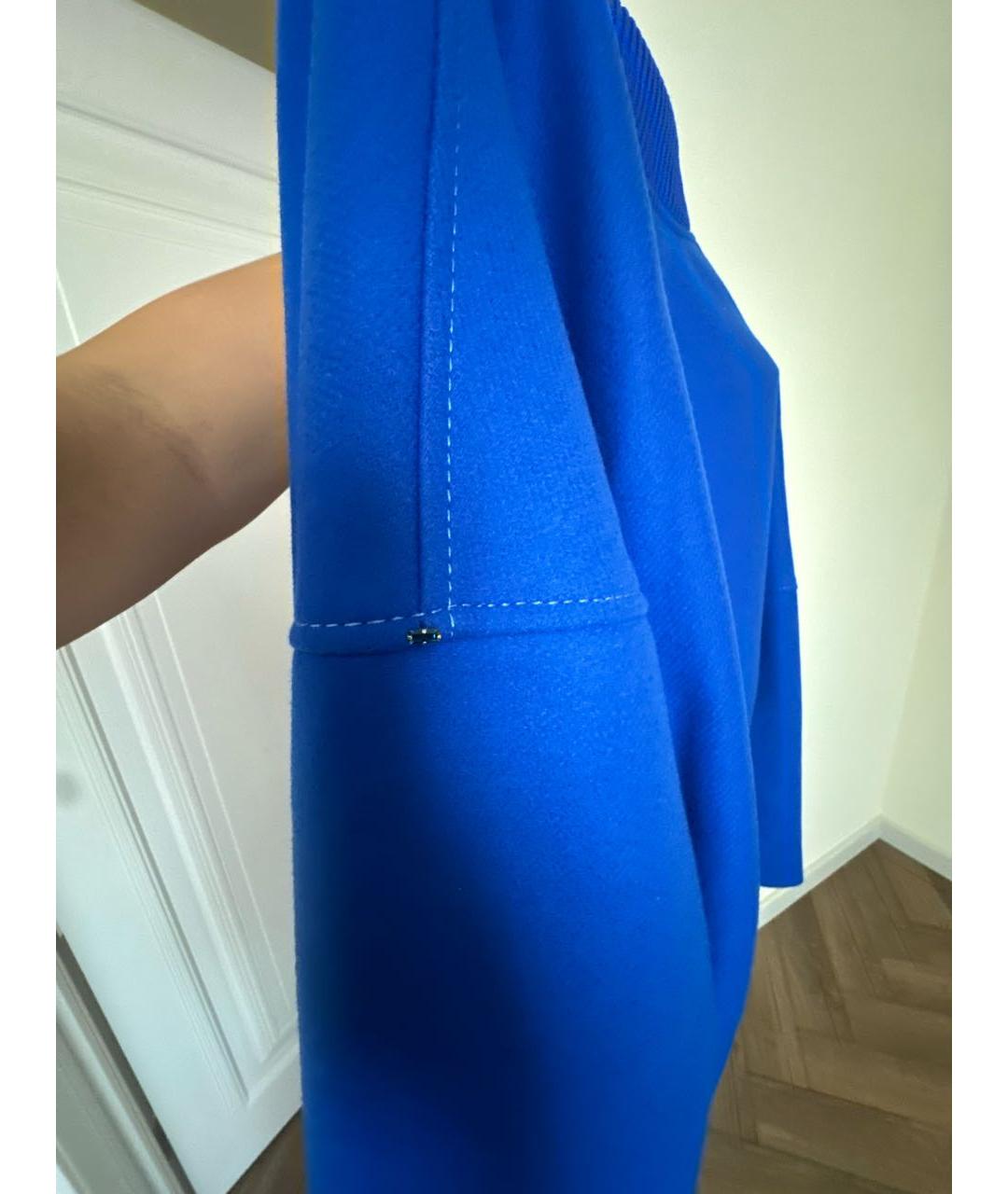 SPORTMAX Синее шерстяное пальто, фото 4