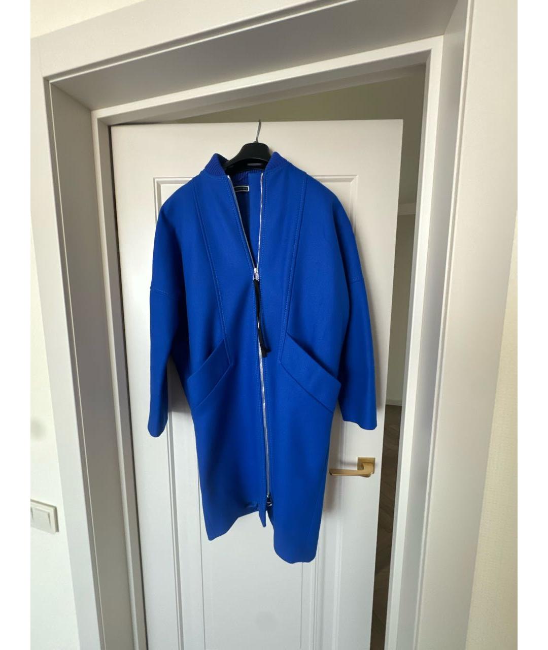 SPORTMAX Синее шерстяное пальто, фото 5