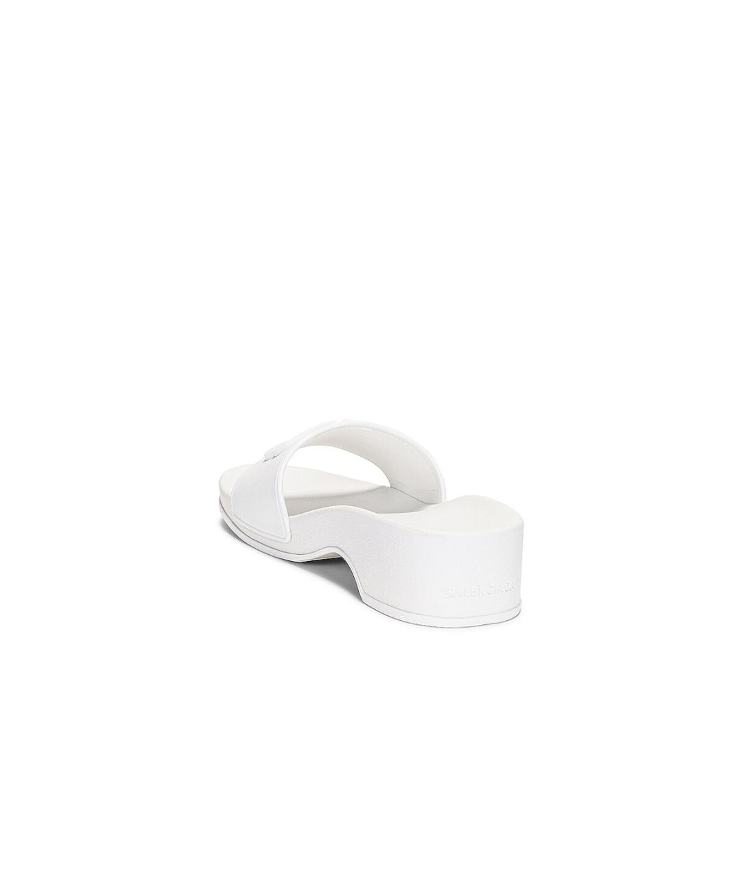 BALENCIAGA Белые резиновые шлепанцы, фото 3