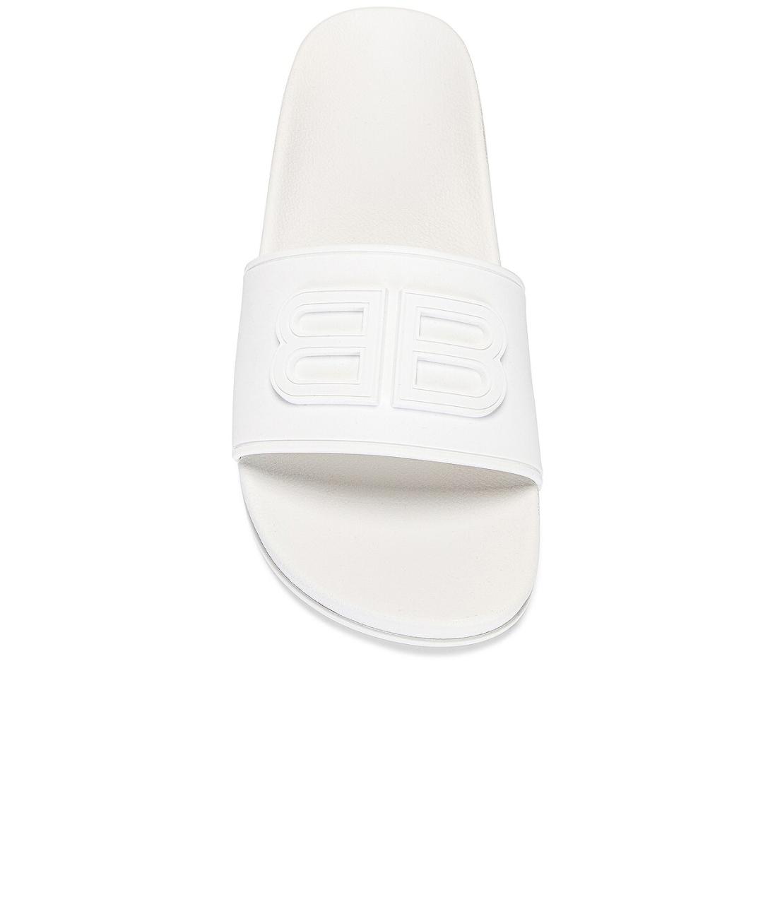 BALENCIAGA Белые резиновые шлепанцы, фото 4