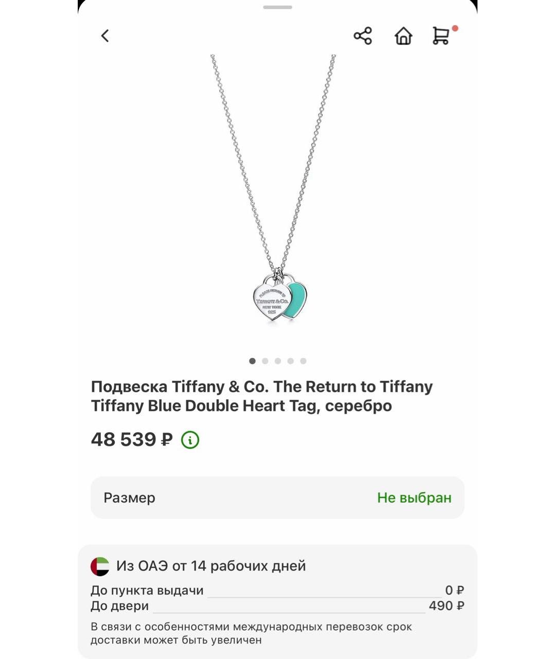 TIFFANY&CO Серебряная серебряная подвеска, фото 2