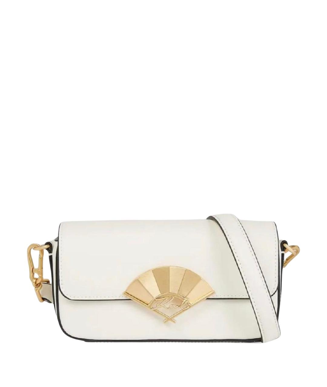 KARL LAGERFELD Белая кожаная сумка через плечо, фото 1