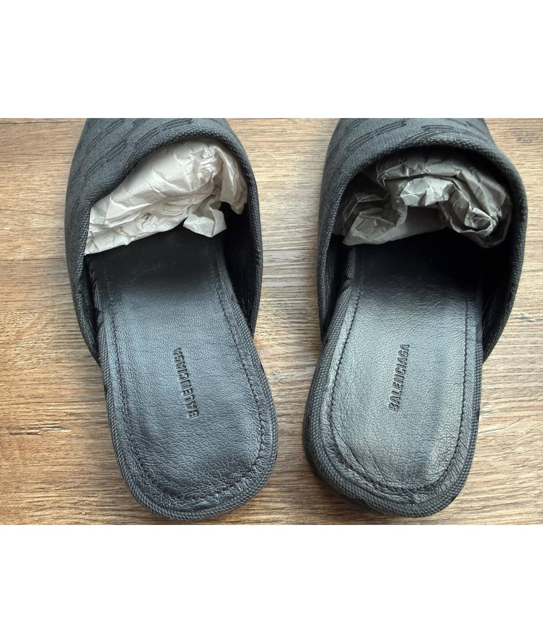 BALENCIAGA Серые кожаные мюли, фото 7