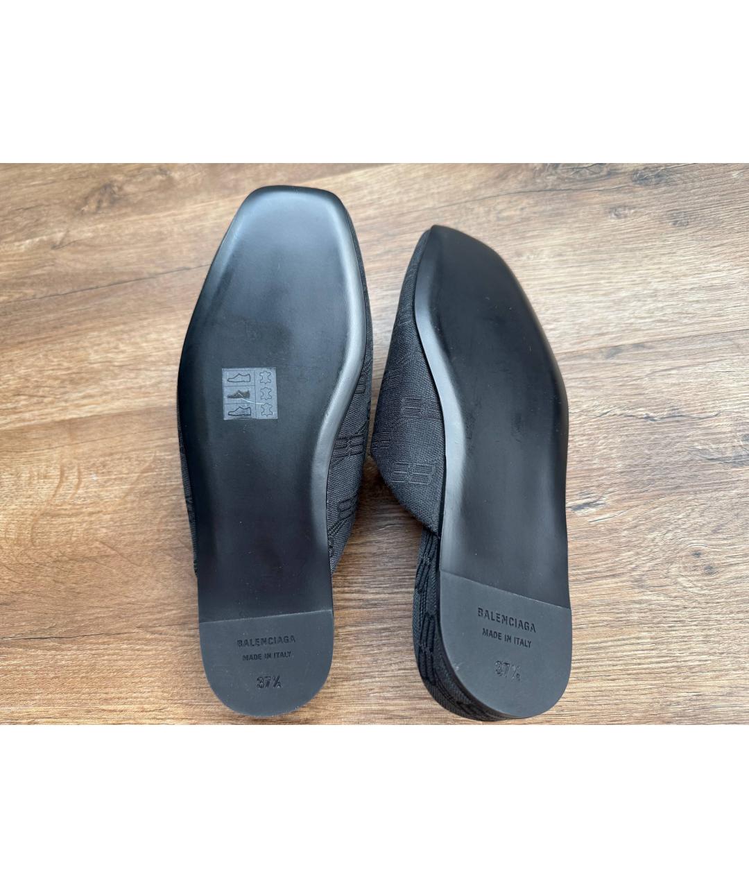 BALENCIAGA Серые кожаные мюли, фото 6