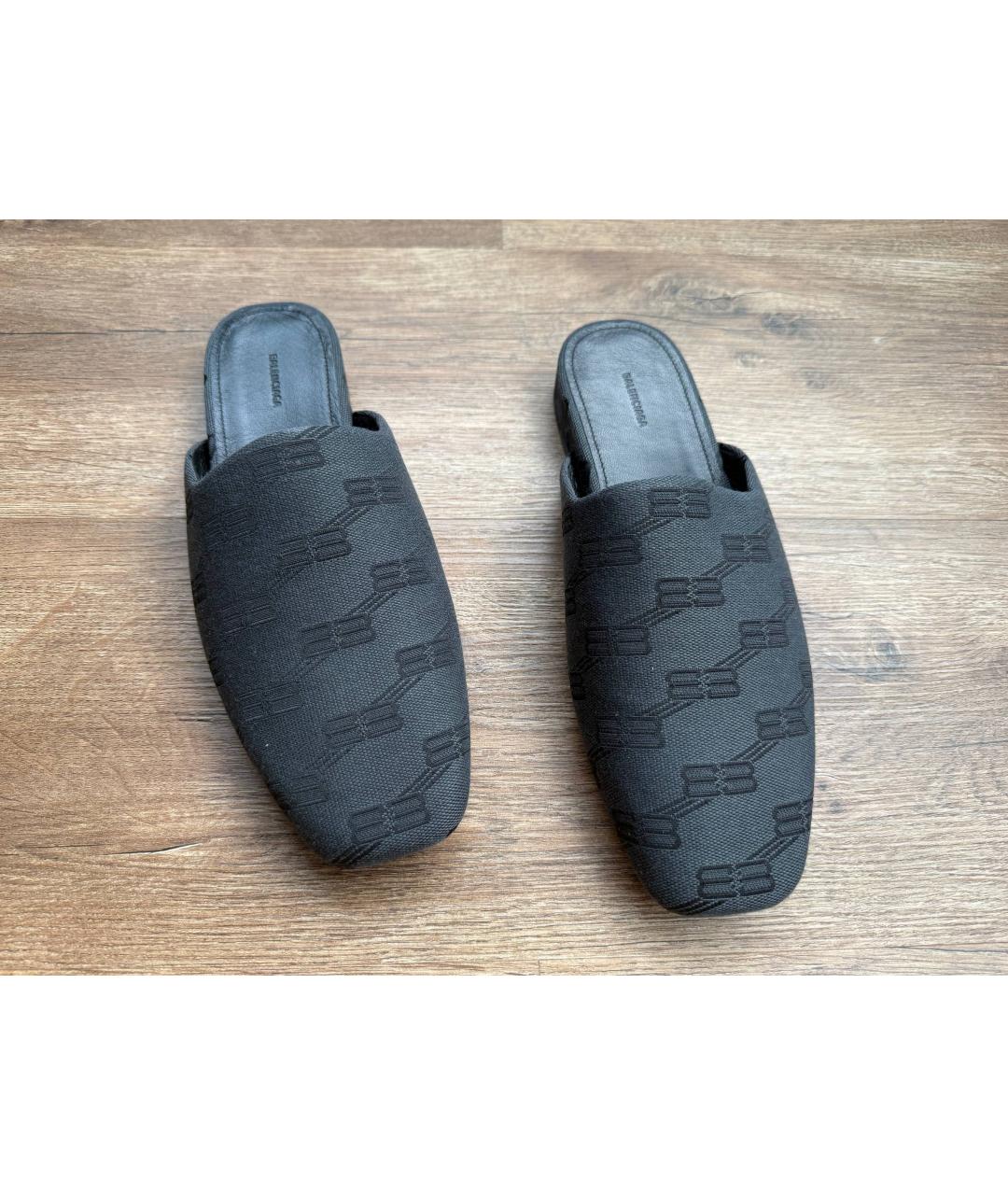 BALENCIAGA Серые кожаные мюли, фото 9