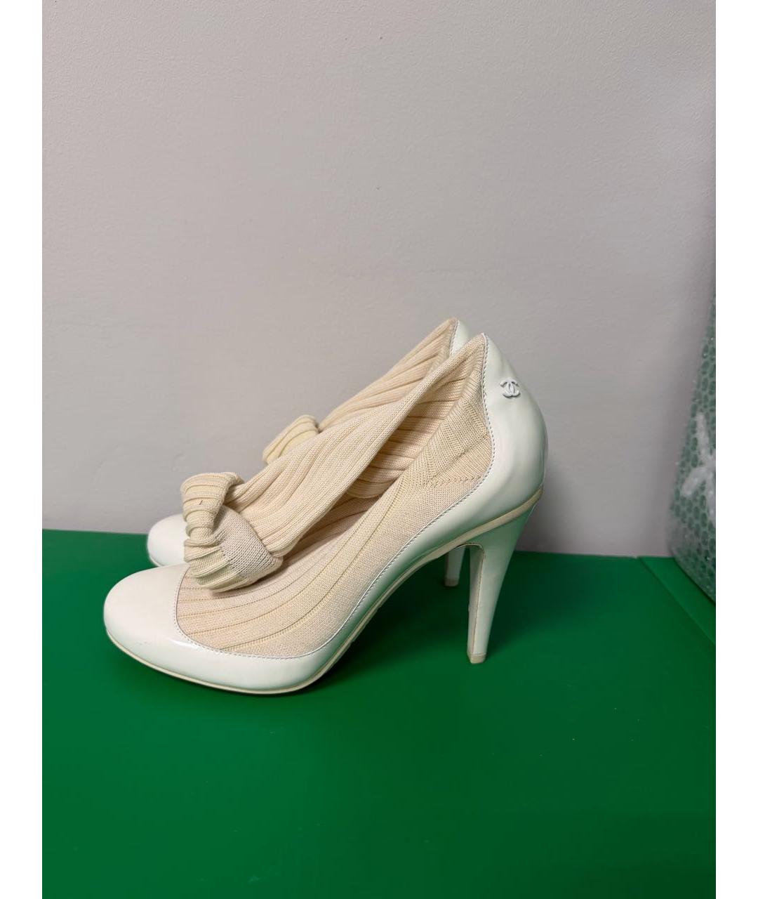CHANEL Белые текстильные ботильоны, фото 7