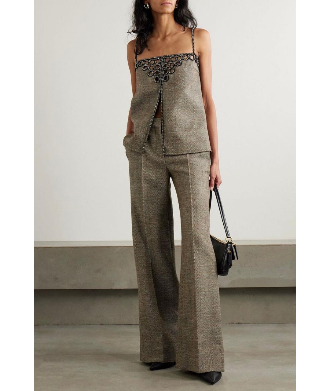 STELLA MCCARTNEY Коричневые прямые брюки, фото 2