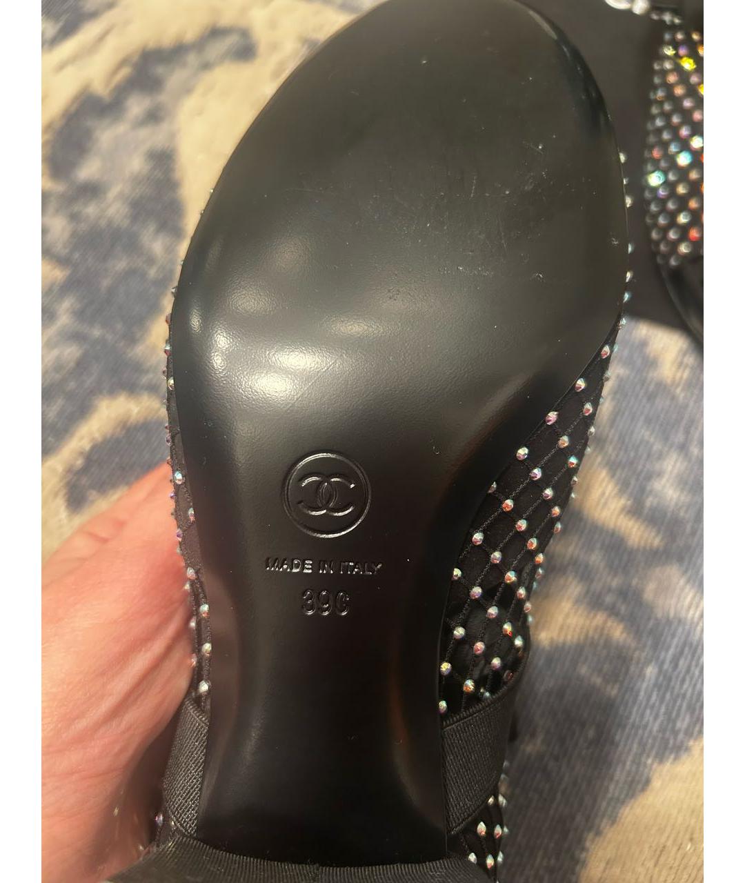 CHANEL Черные текстильные ботильоны, фото 5
