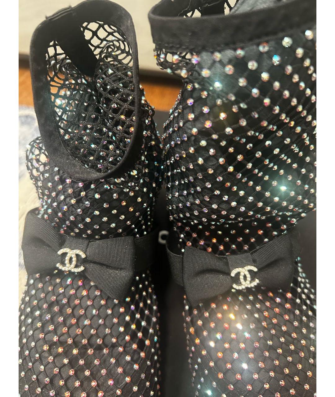 CHANEL Черные текстильные ботильоны, фото 3