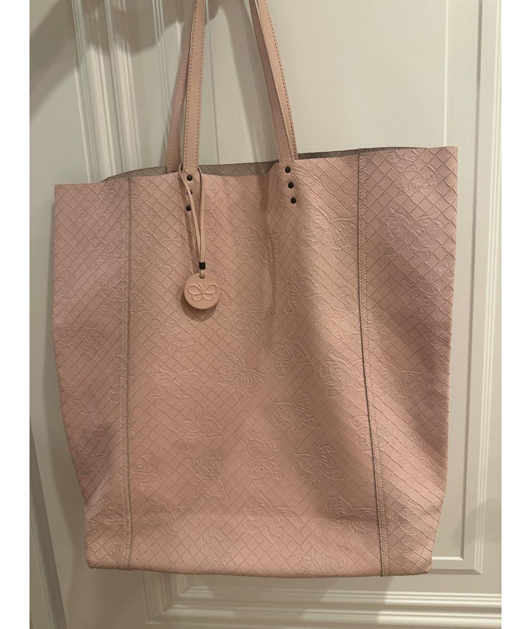 BOTTEGA VENETA Розовая кожаная сумка тоут, фото 9