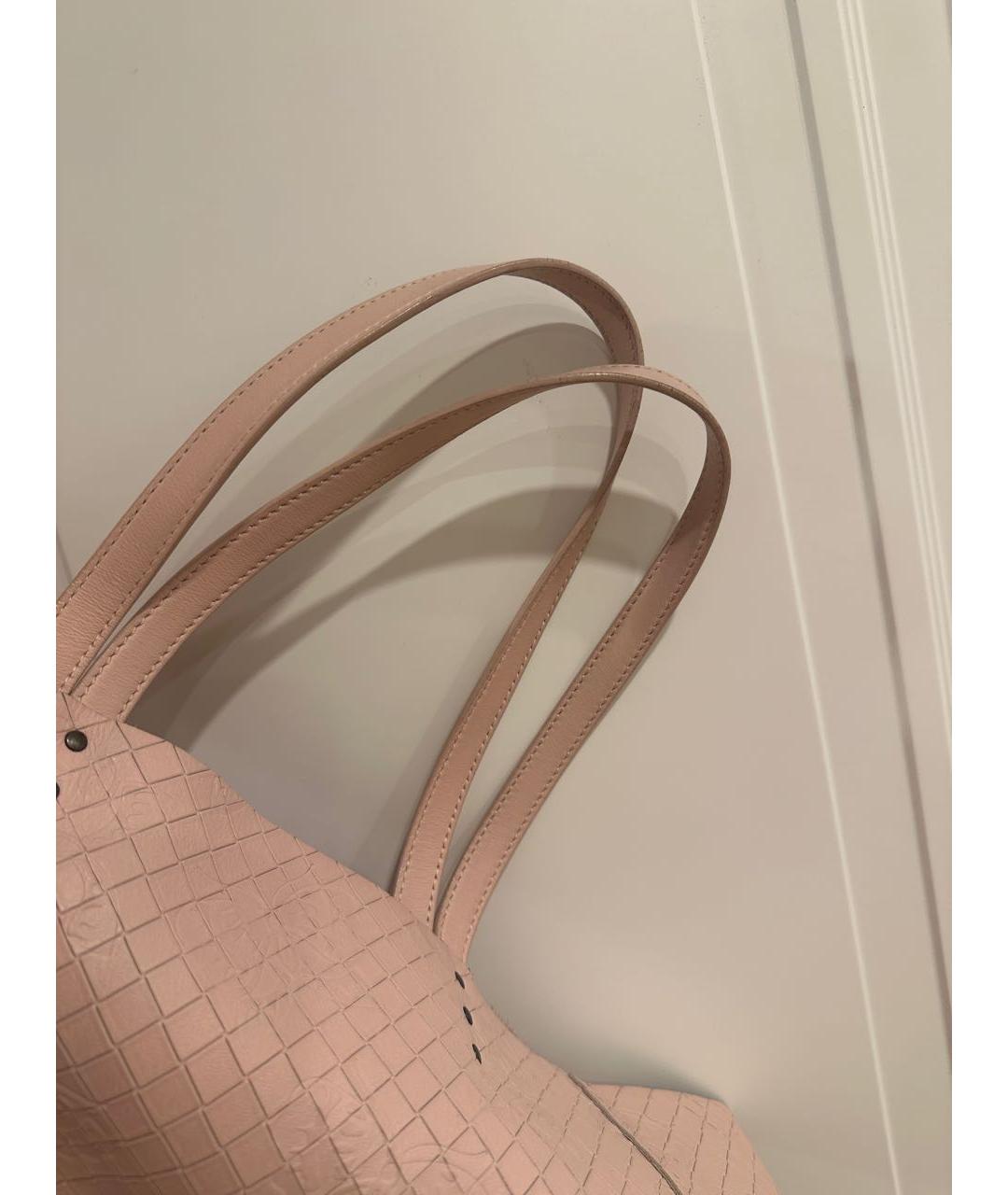 BOTTEGA VENETA Розовая кожаная сумка тоут, фото 7