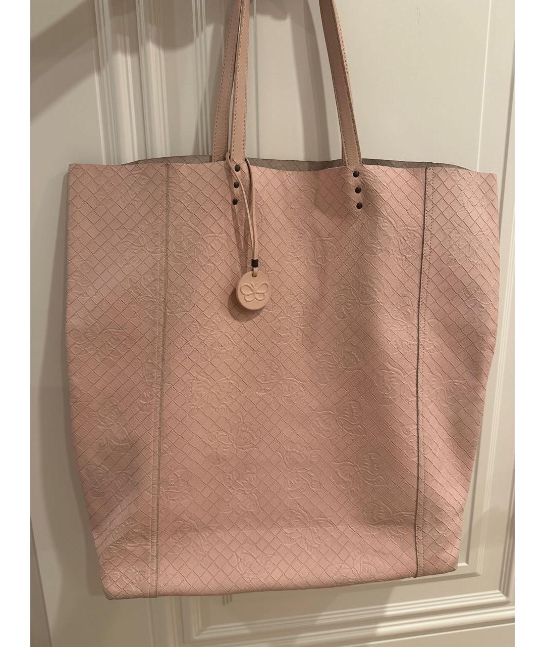 BOTTEGA VENETA Розовая кожаная сумка тоут, фото 2