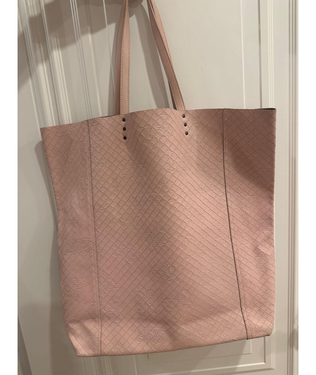 BOTTEGA VENETA Розовая кожаная сумка тоут, фото 4