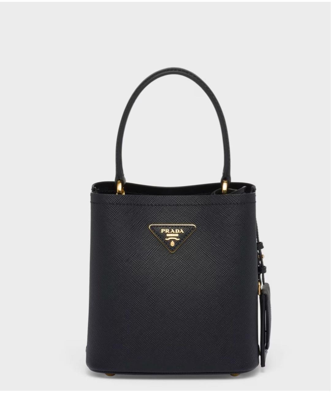 PRADA Черная кожаная сумка с короткими ручками, фото 1