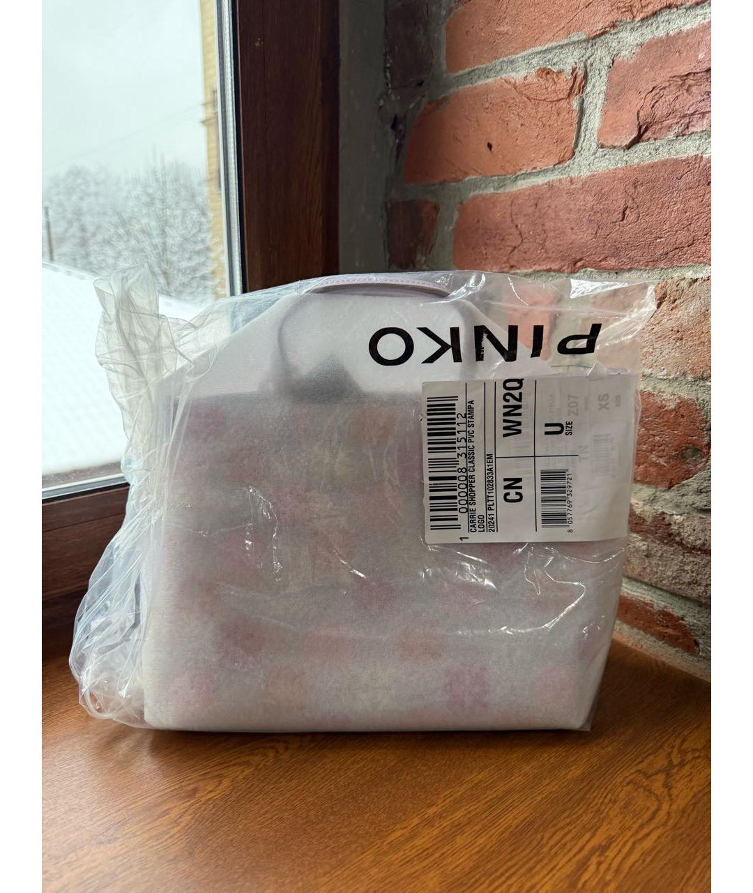 PINKO Розовая сумка с короткими ручками, фото 7