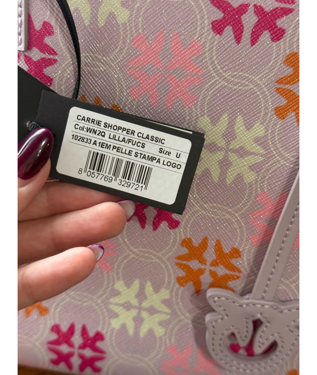 PINKO Розовая сумка с короткими ручками, фото 8