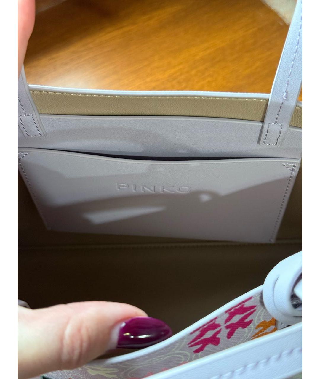 PINKO Розовая сумка с короткими ручками, фото 5