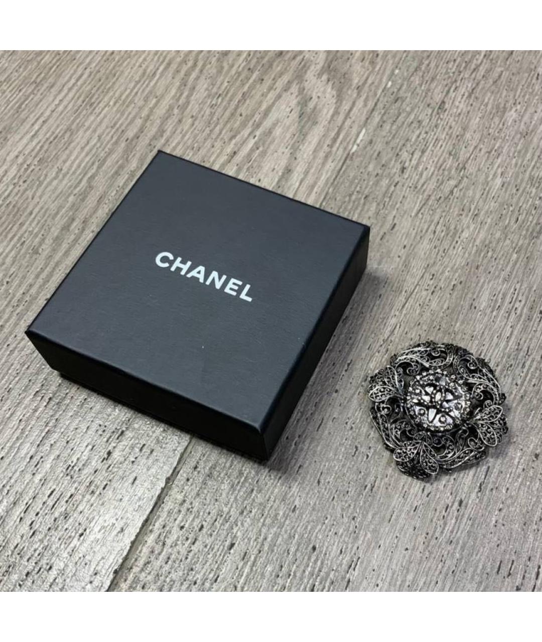 CHANEL Серебряная металлическая булавка / брошь, фото 2