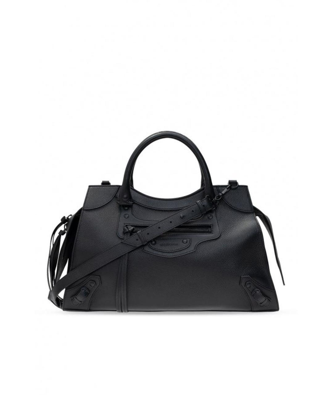 BALENCIAGA Черная кожаная сумка через плечо, фото 1