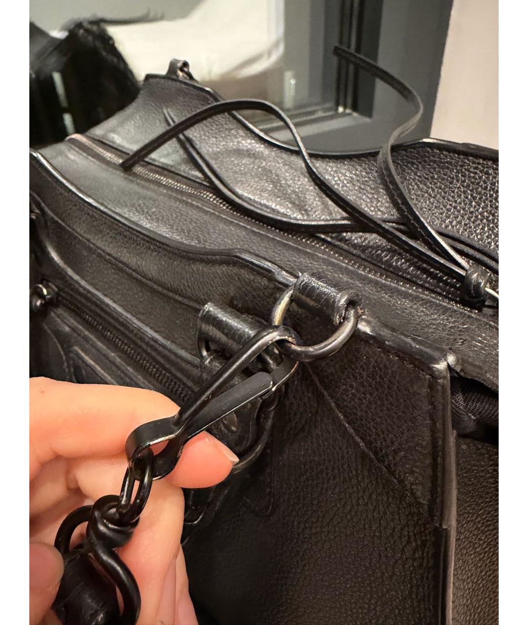 BALENCIAGA Черная кожаная сумка через плечо, фото 5