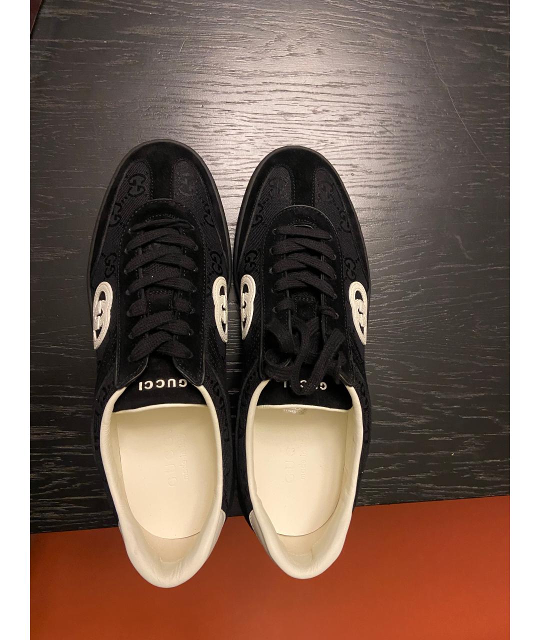 GUCCI Черные низкие кроссовки / кеды, фото 3