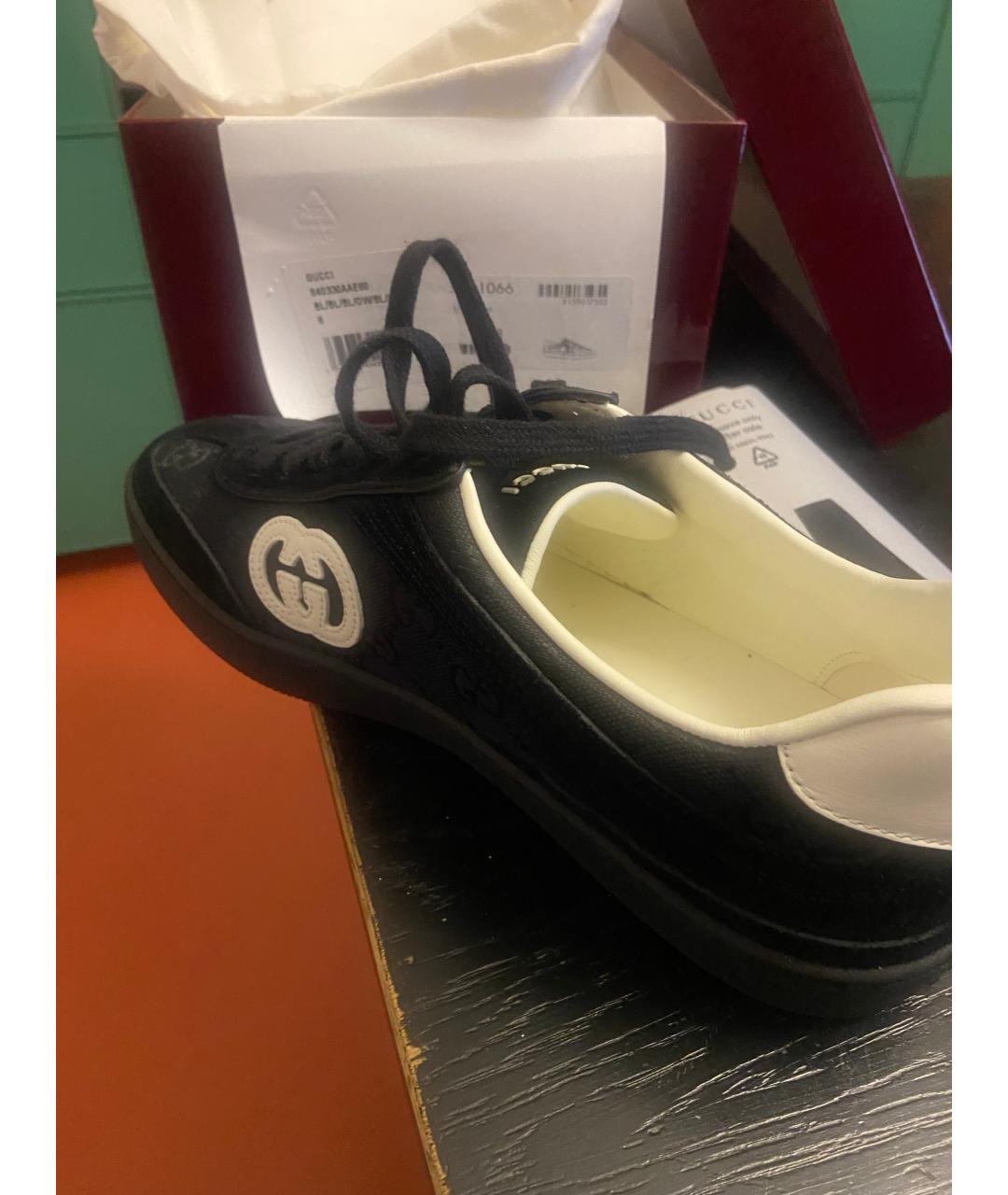 GUCCI Черные низкие кроссовки / кеды, фото 2