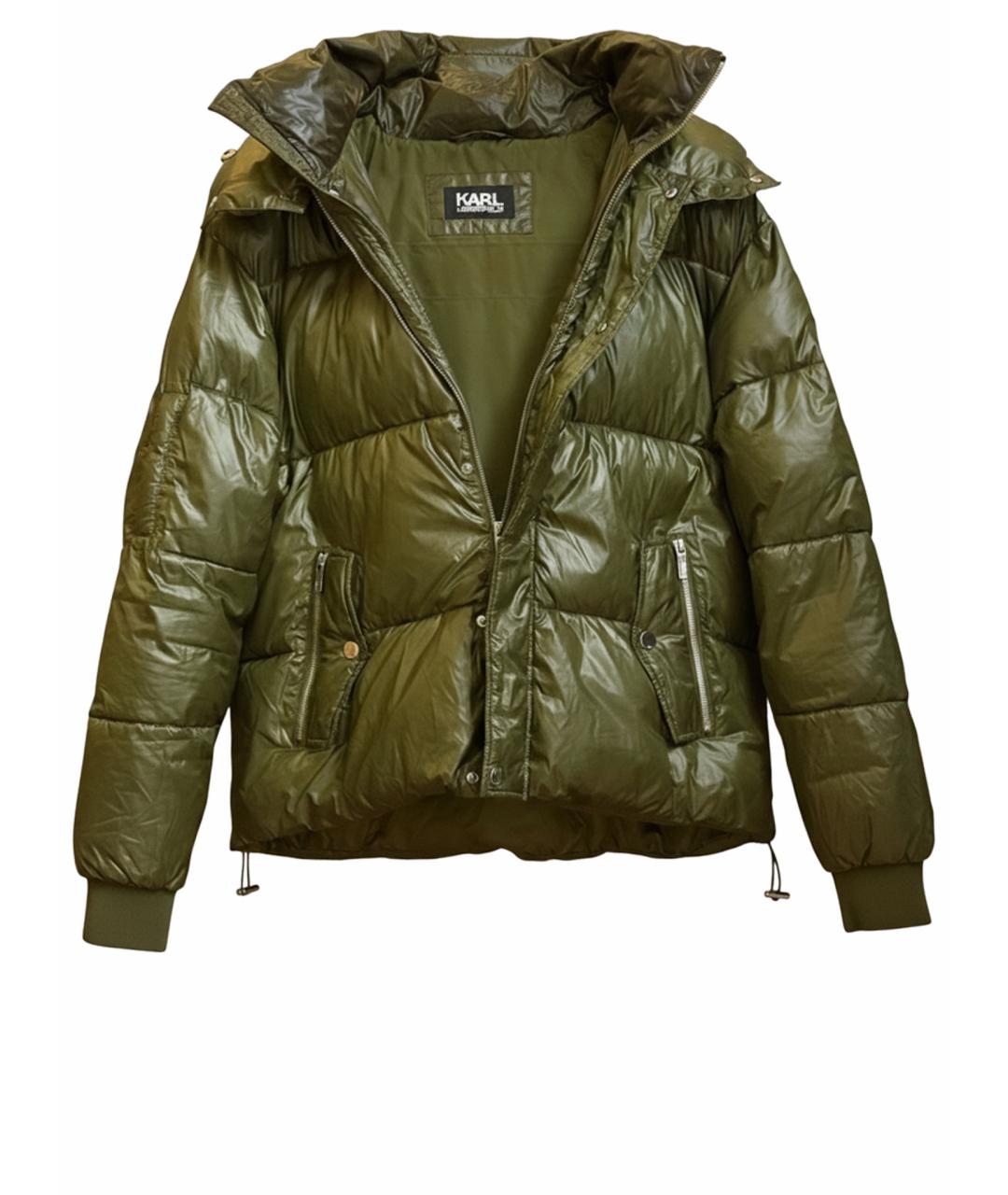 KARL LAGERFELD Зеленый полиэстеровый пуховик, фото 1