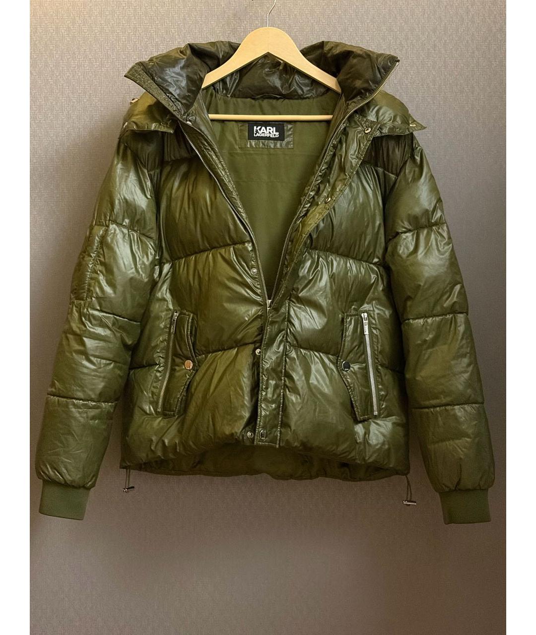 KARL LAGERFELD Зеленый полиэстеровый пуховик, фото 5