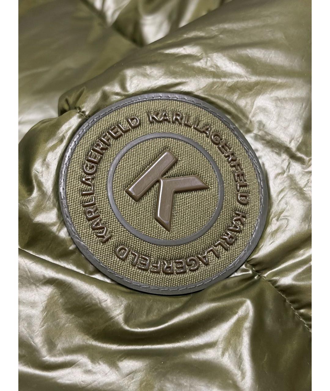 KARL LAGERFELD Зеленый полиэстеровый пуховик, фото 4