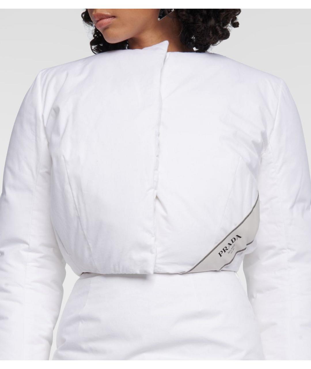 PRADA Белый хлопковый пуховик, фото 5