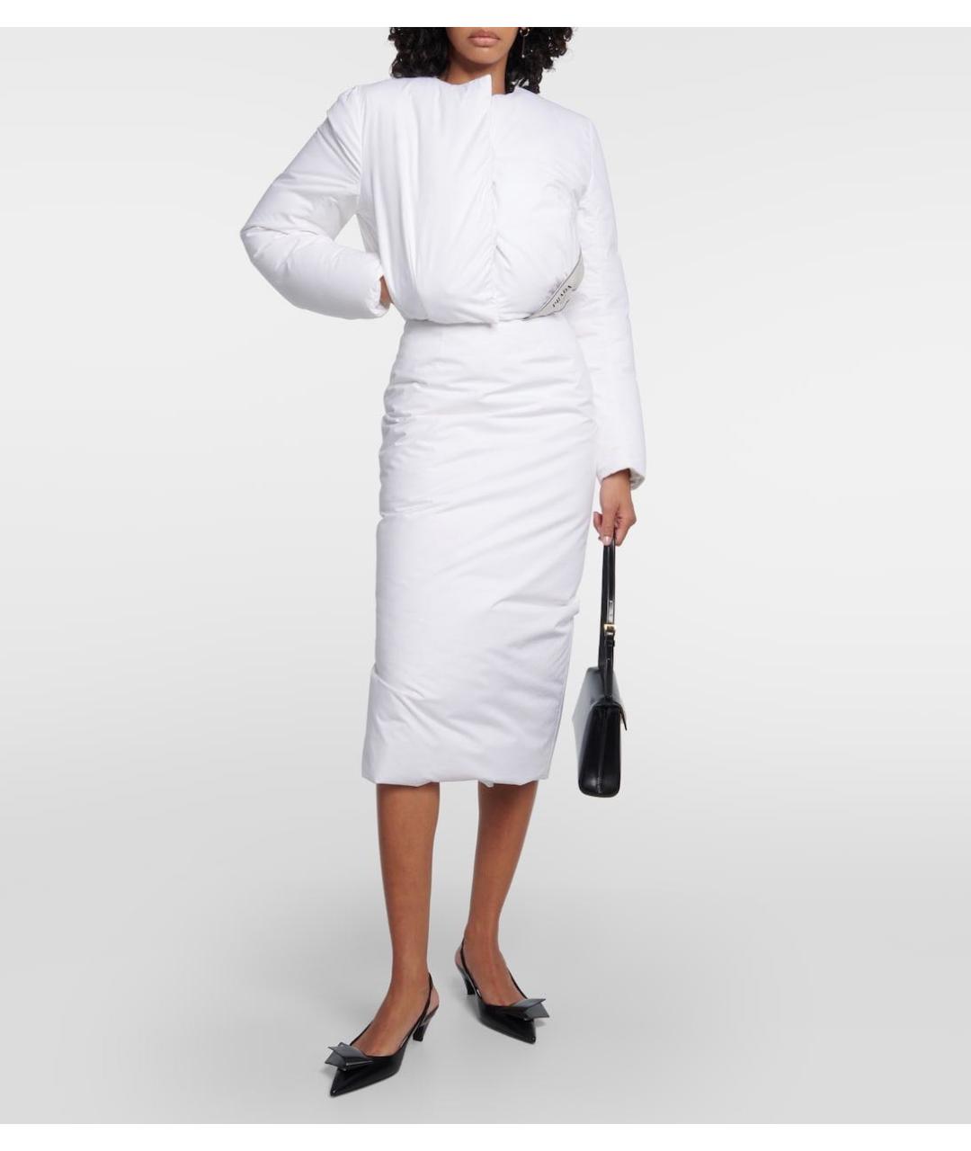 PRADA Белый хлопковый пуховик, фото 6