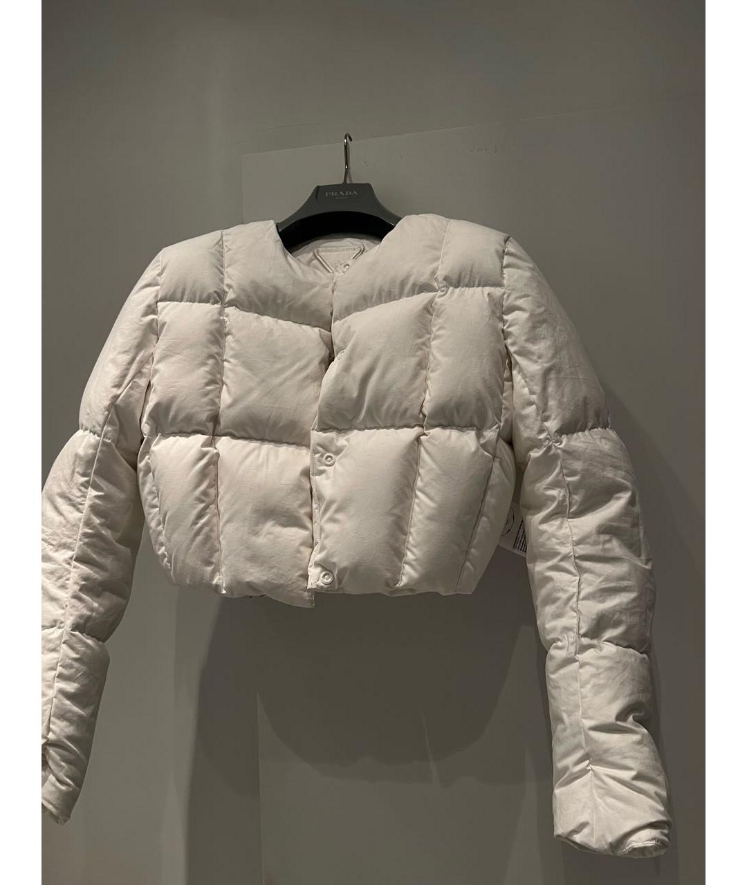 PRADA Белый хлопковый пуховик, фото 8