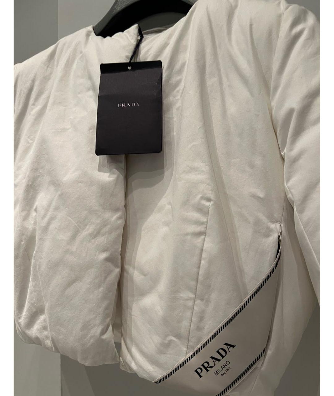PRADA Белый хлопковый пуховик, фото 4