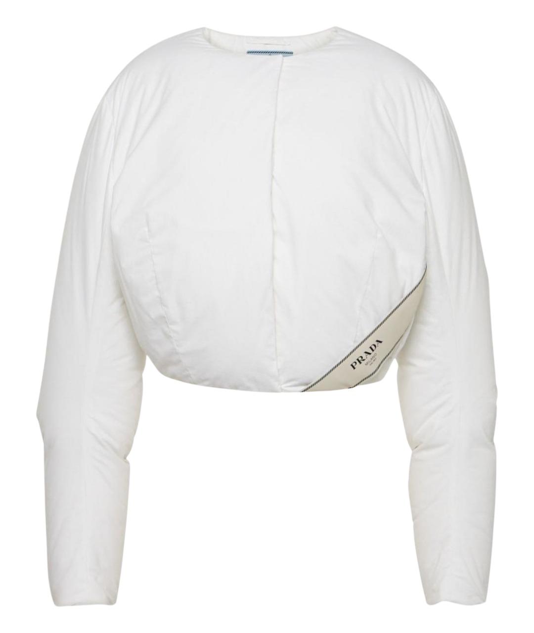 PRADA Белый хлопковый пуховик, фото 1