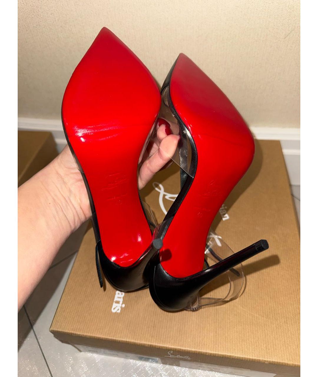 CHRISTIAN LOUBOUTIN Черные кожаные туфли, фото 3