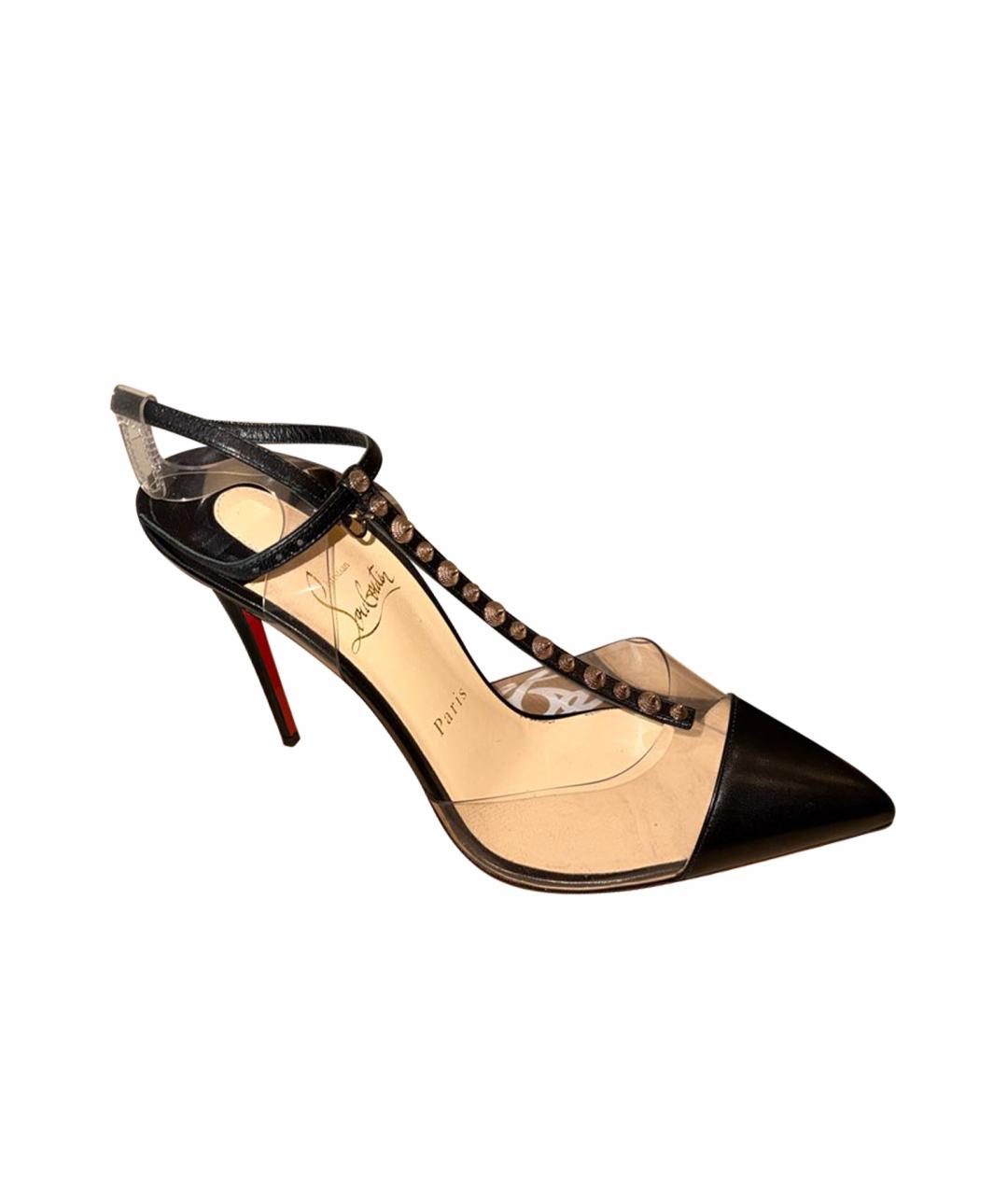 CHRISTIAN LOUBOUTIN Черные кожаные туфли, фото 1