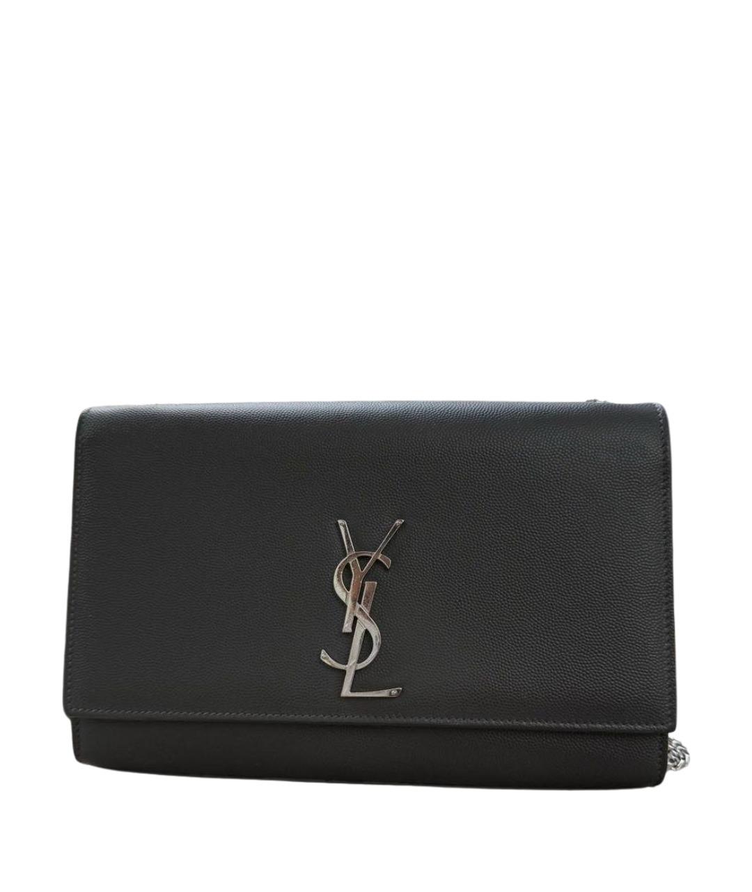 SAINT LAURENT Серая кожаная сумка через плечо, фото 1