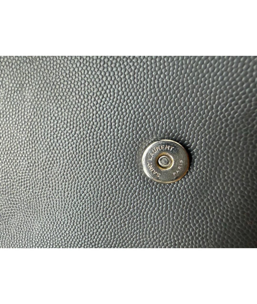 SAINT LAURENT Серая кожаная сумка через плечо, фото 5