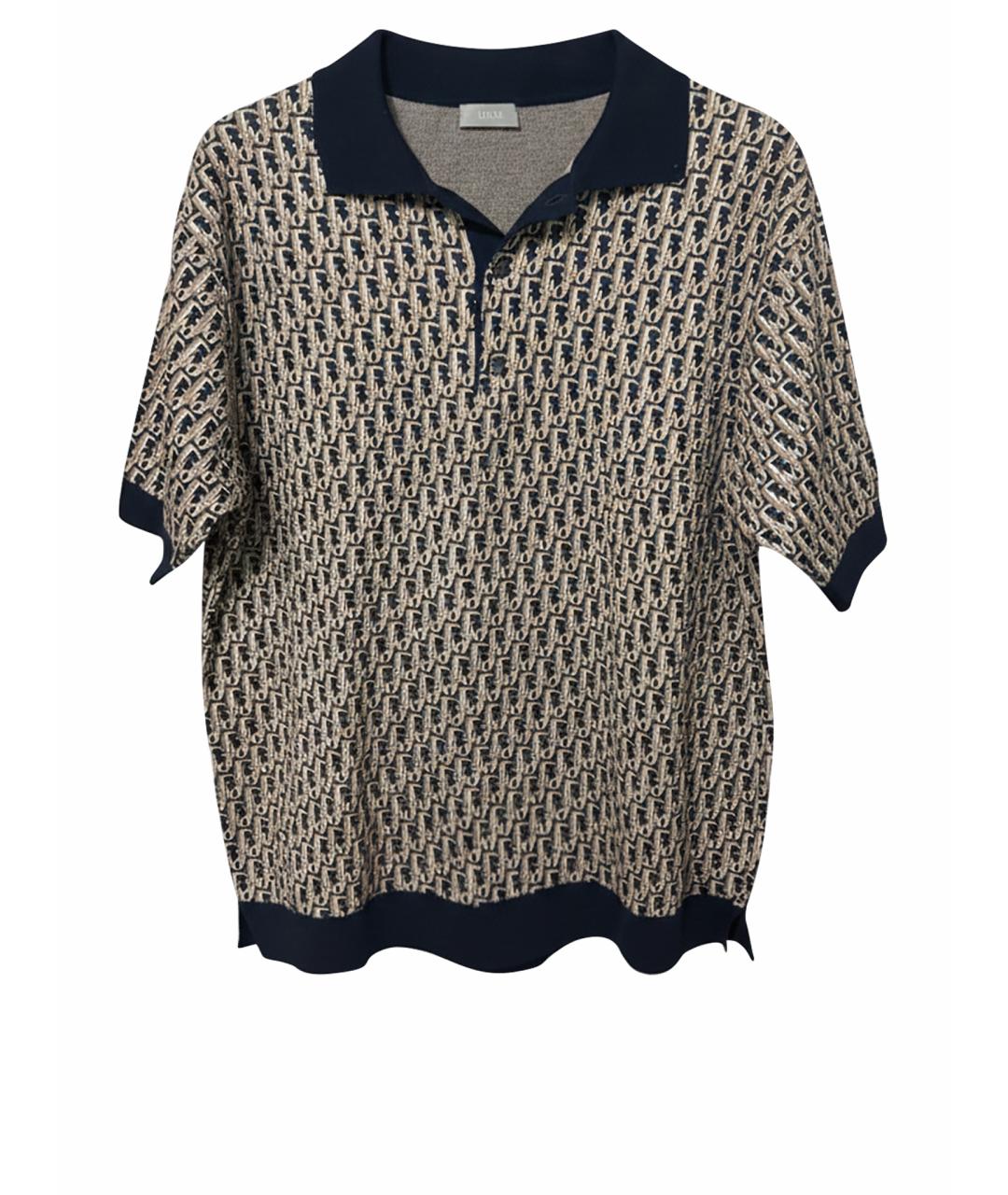 CHRISTIAN DIOR Темно-синее поло с коротким рукавом, фото 1