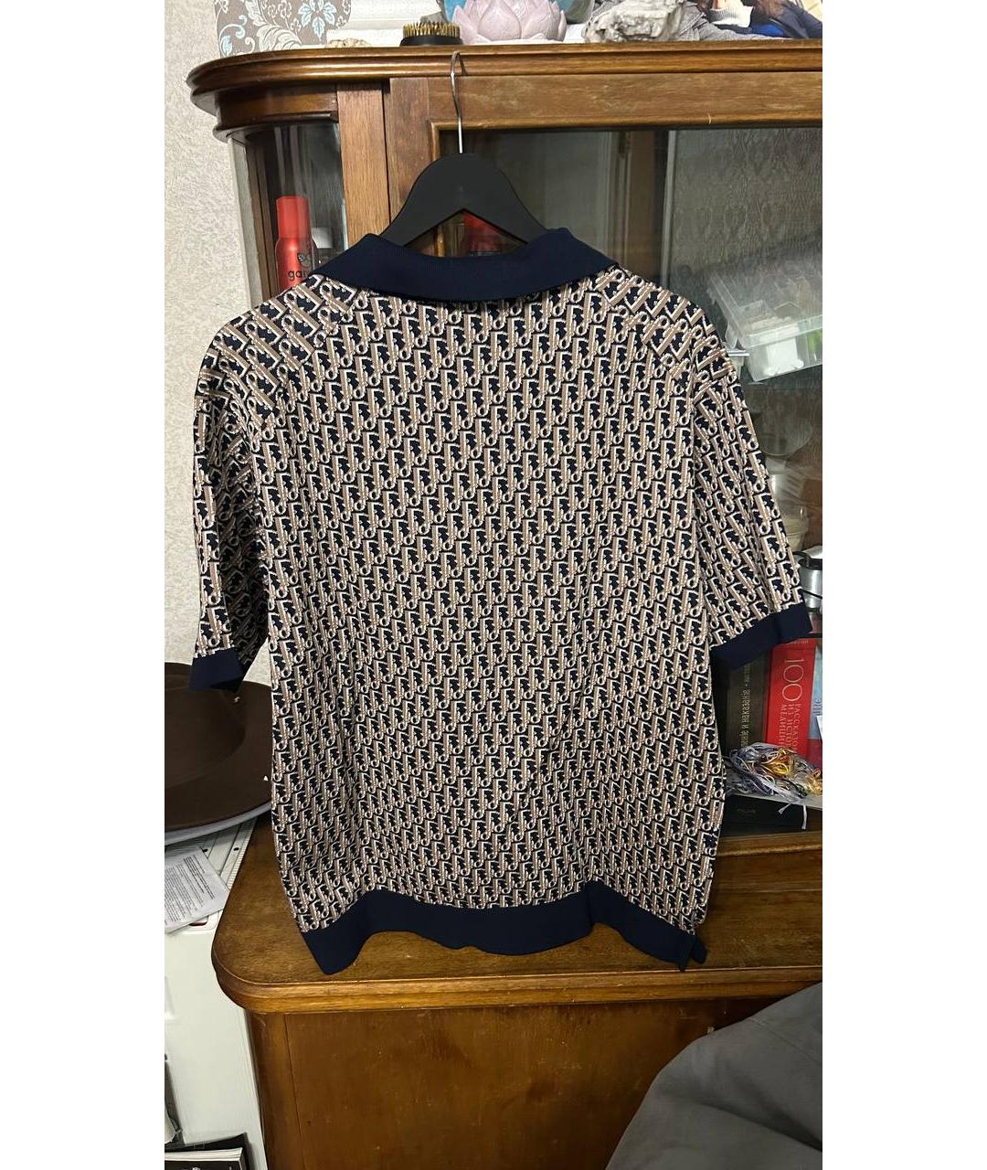 CHRISTIAN DIOR Темно-синее поло с коротким рукавом, фото 2