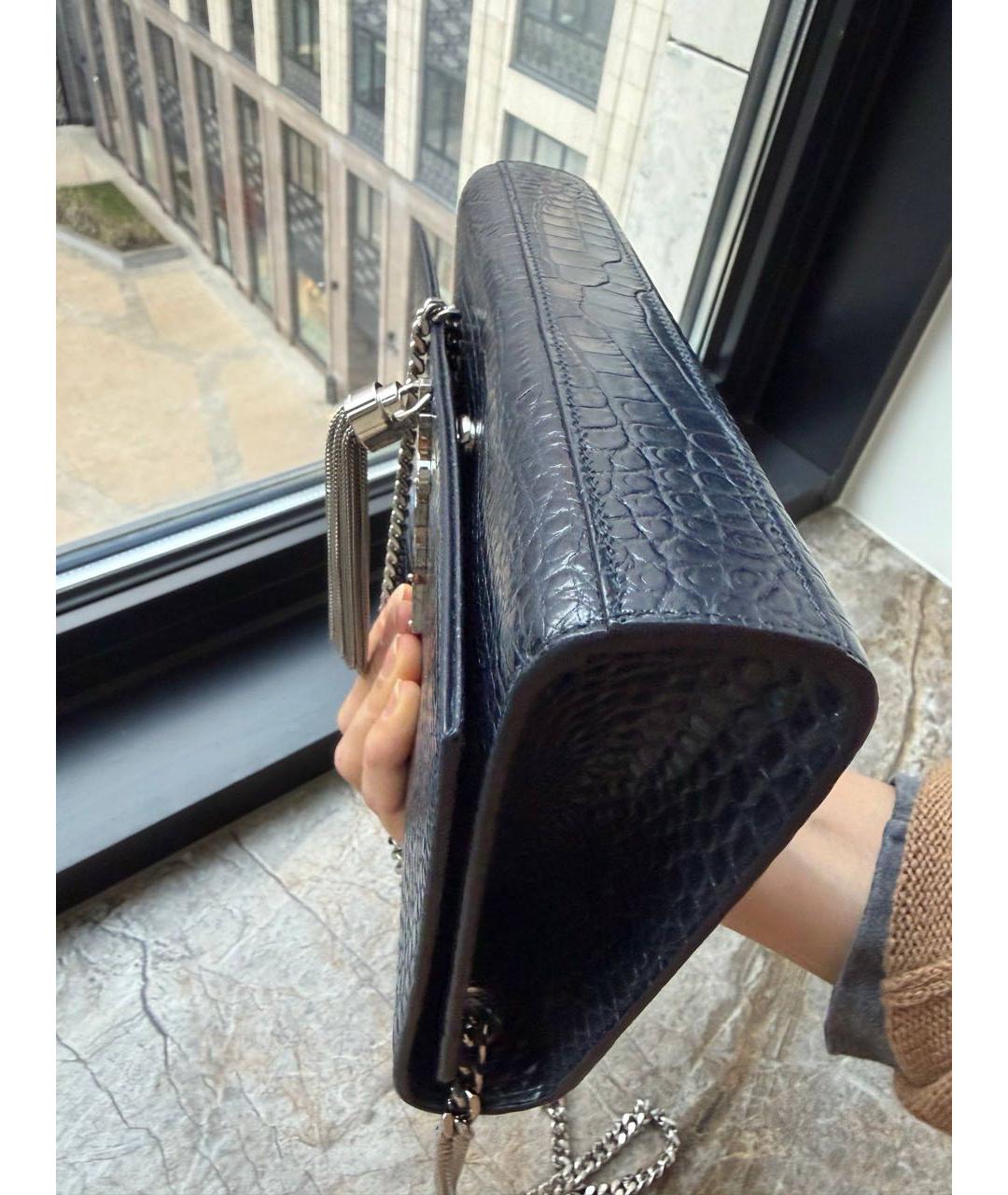 SAINT LAURENT Черная кожаная сумка через плечо, фото 6