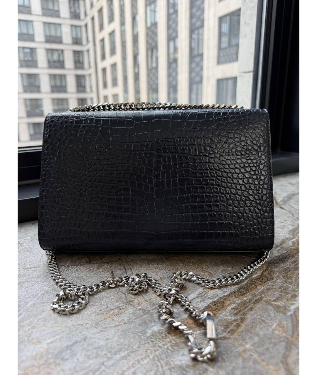 SAINT LAURENT Черная кожаная сумка через плечо, фото 3